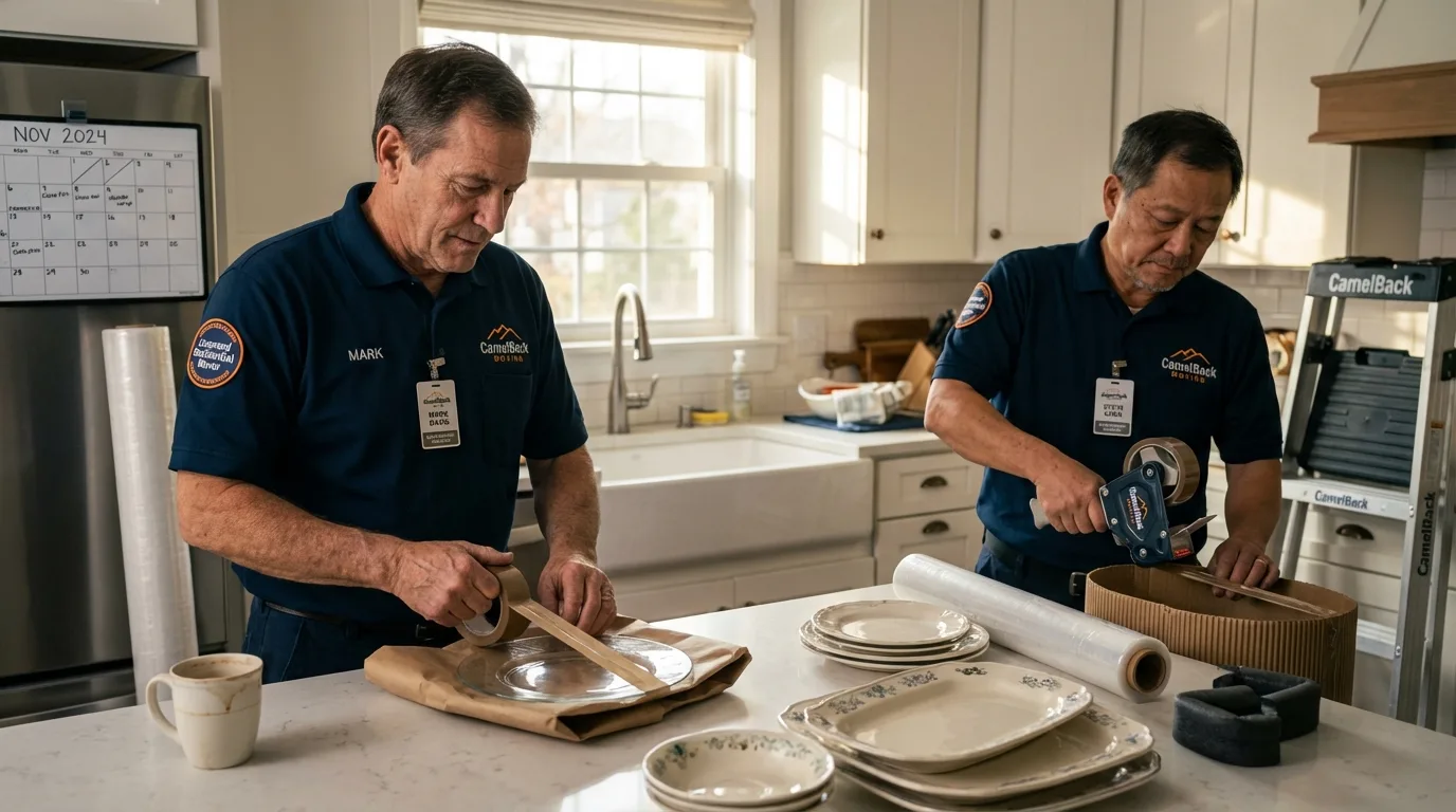 Professional crew packing kitchen dishware in Virginia Beach, VA